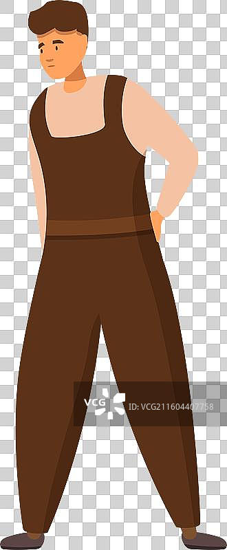 身穿棕色工装裤的年轻机械师正在站立图片素材