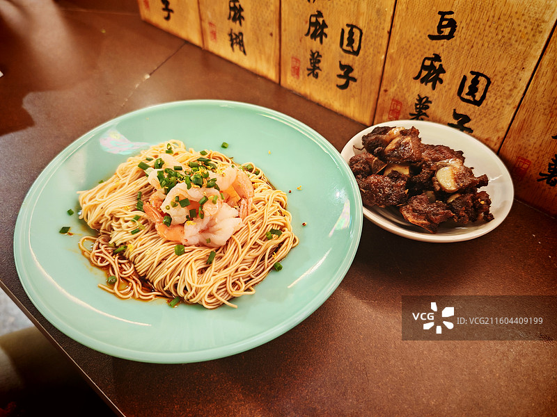 双塔市集虾面，小排图片素材