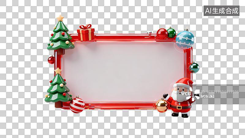 【AI数字艺术】3D卡通圣诞标题框图片素材