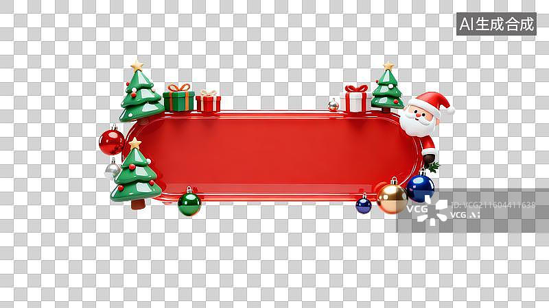 【AI数字艺术】3D卡通圣诞标题框图片素材