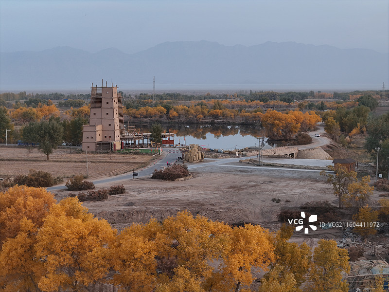 巴楚红海胡杨林秋色图片素材