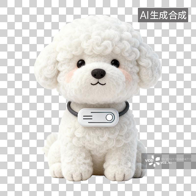 【AI数字艺术】可爱白色毛绒玩具小狗图片素材