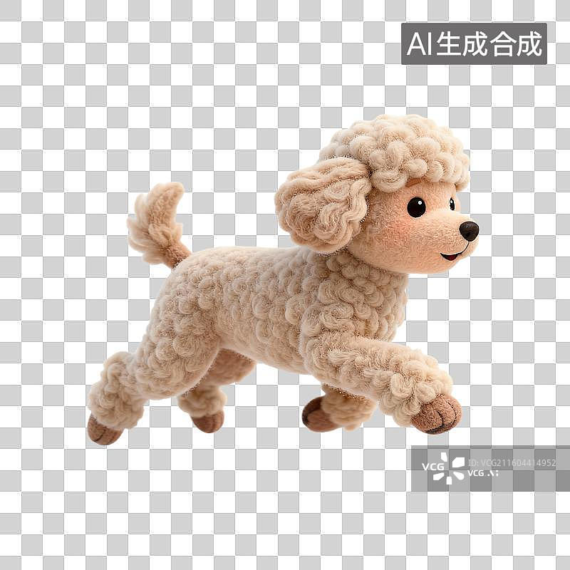 【AI数字艺术】可爱蓬松的贵宾犬毛绒玩具图片素材