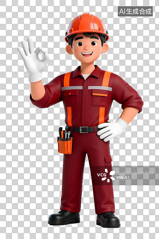 【AI数字艺术】3D男性维修工人图片素材