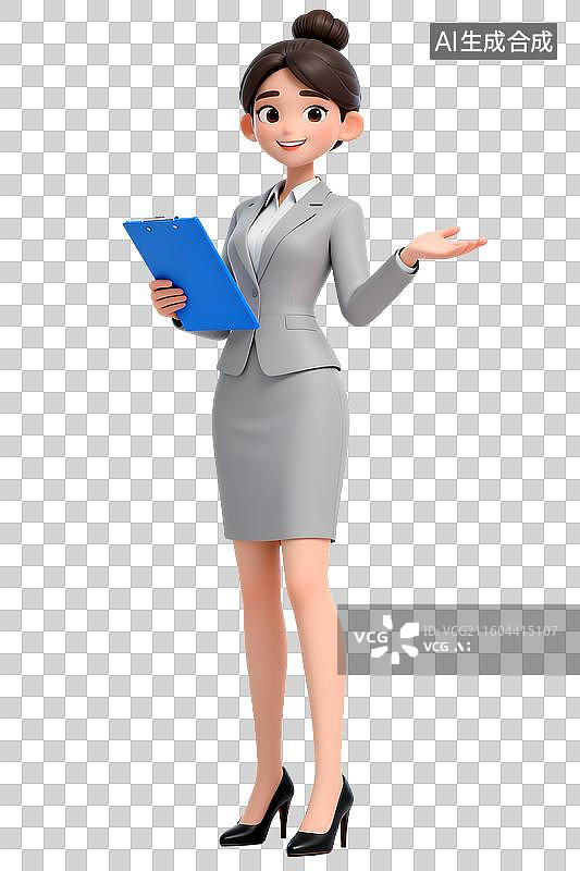 【AI数字艺术】透明通道免扣 公司前台 商务女性图片素材
