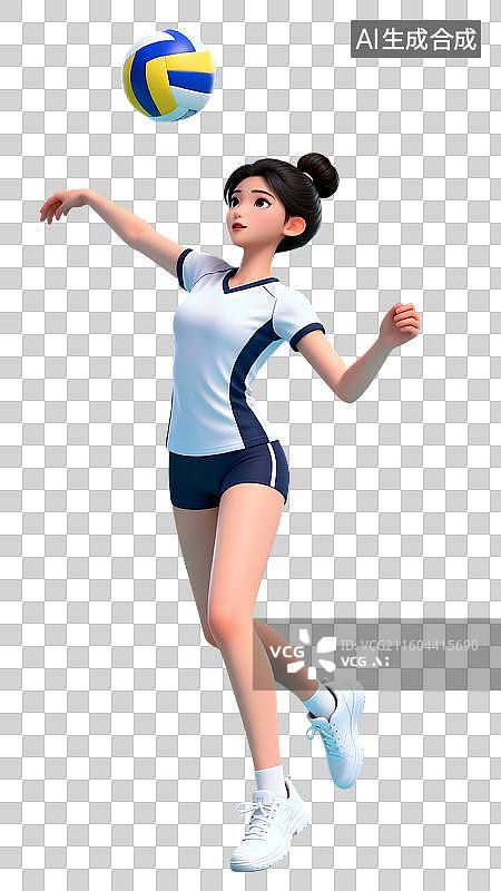 【AI数字艺术】透明通道免扣打排球图片素材