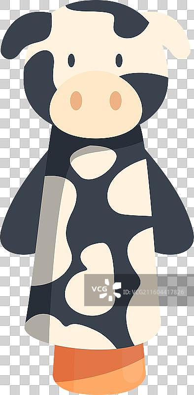 可爱的黑白奶牛手偶图片素材