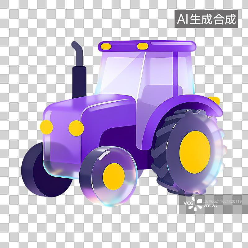 【AI数字艺术】色彩鲜艳的紫色拖拉机图片素材