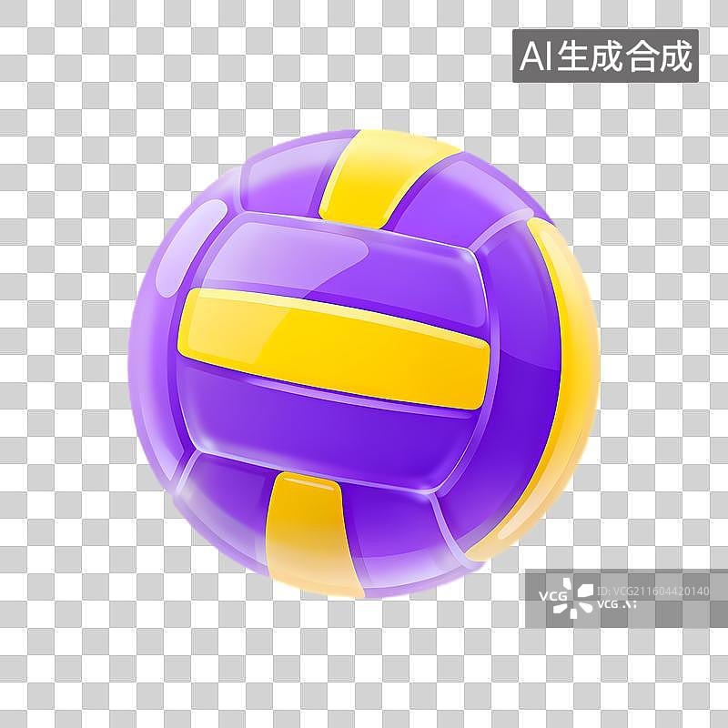 【AI数字艺术】紫色黄色相间的排球图片素材