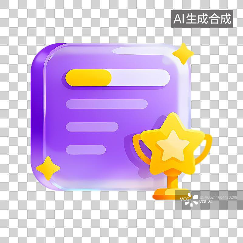 【AI数字艺术】奖杯与文件代表的成就图片素材