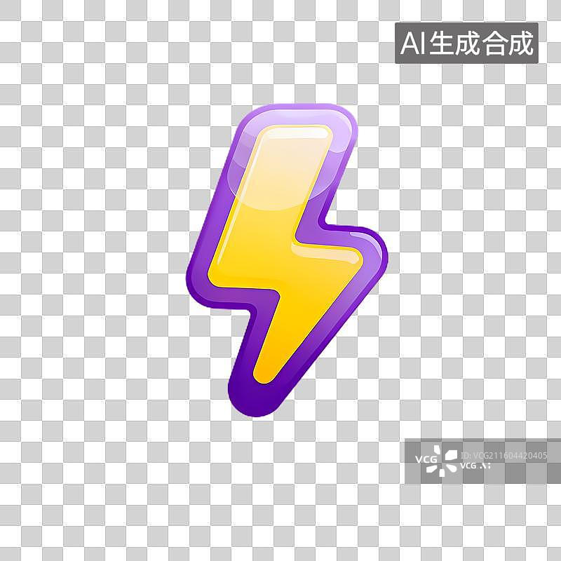 【AI数字艺术】色彩鲜艳的闪电图标图片素材