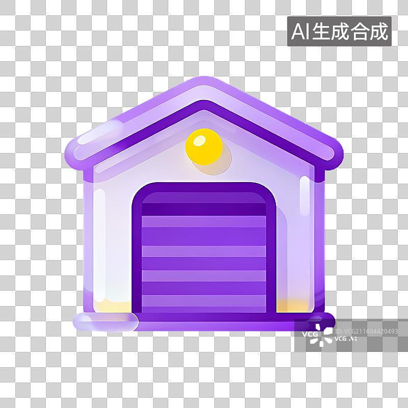 【AI数字艺术】紫色的房屋图标图片素材