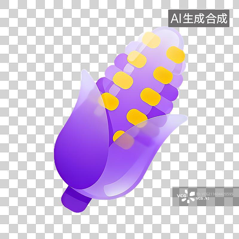 【AI数字艺术】紫色玉米的插画形象图片素材