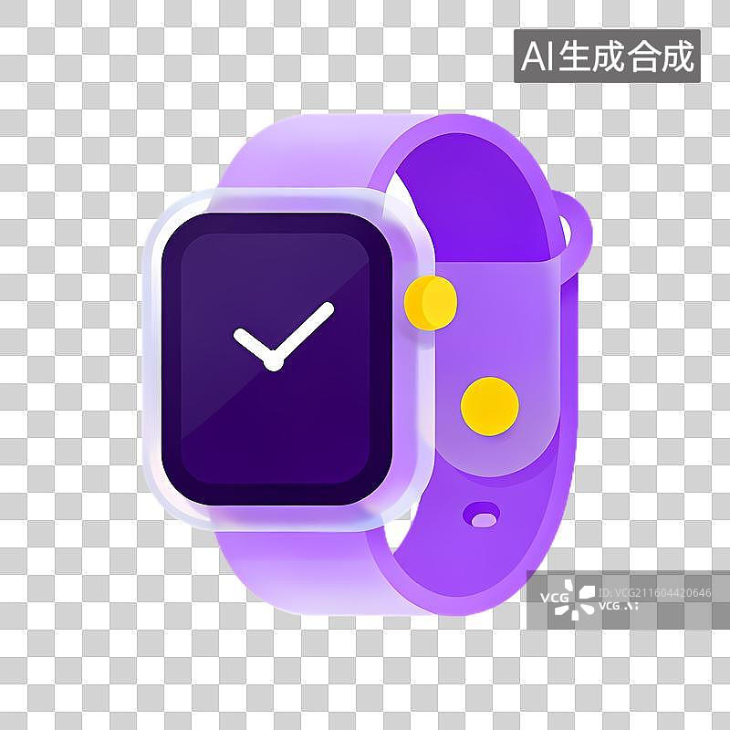 【AI数字艺术】紫色表带智能手表展示图片素材
