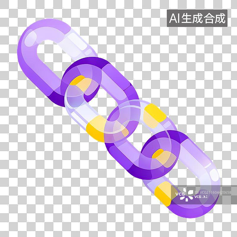 【AI数字艺术】多彩链条连接示意图图片素材