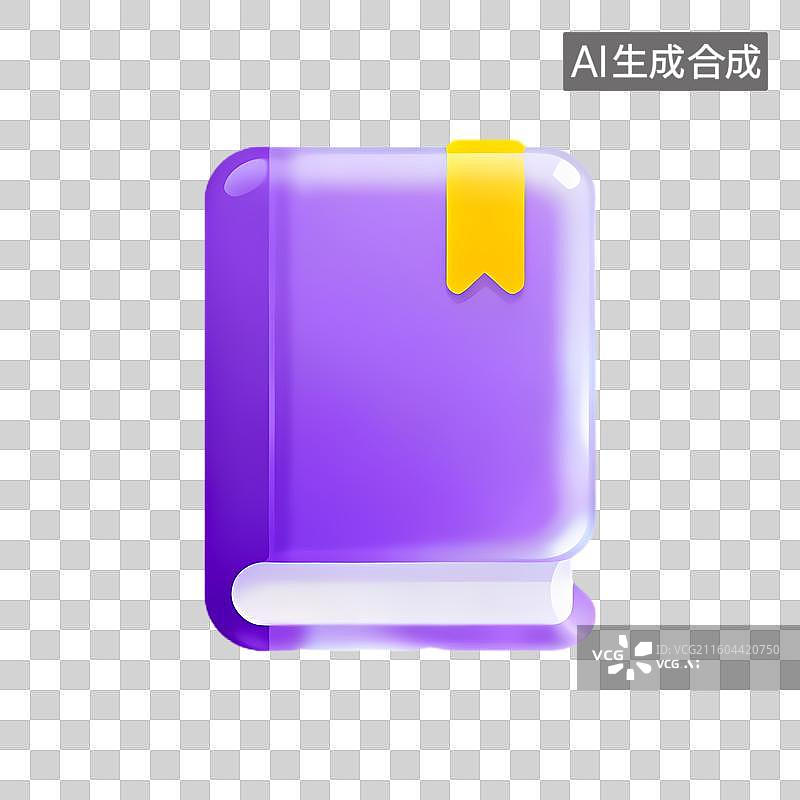 【AI数字艺术】紫色带黄书签的书籍图片素材