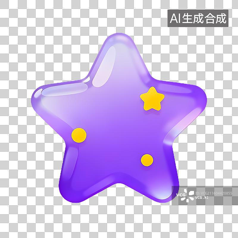 【AI数字艺术】紫色闪亮星星装饰图案图片素材