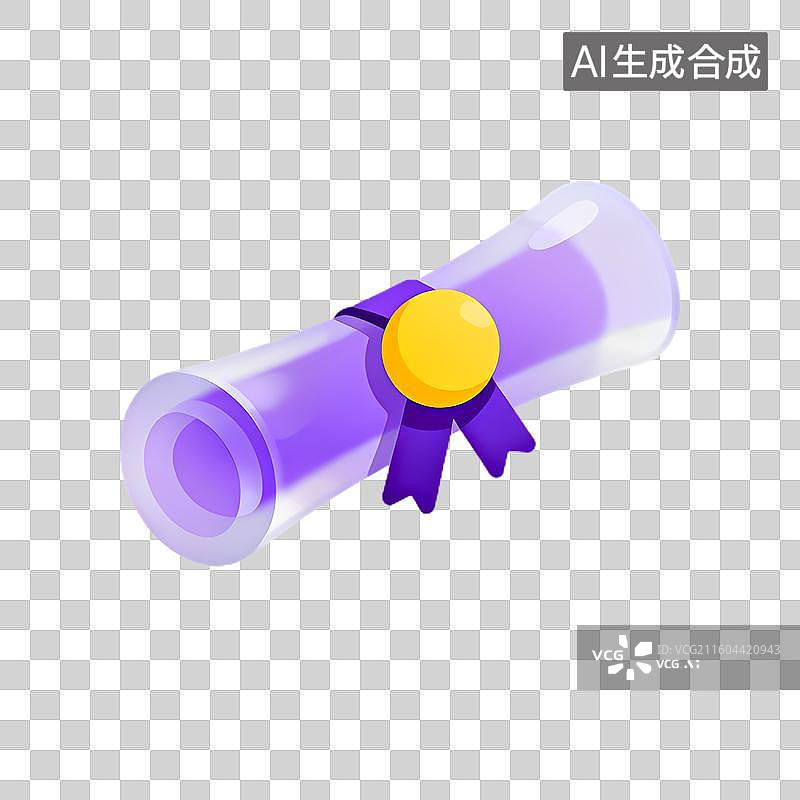 【AI数字艺术】带有黄色印章的紫色卷轴图片素材