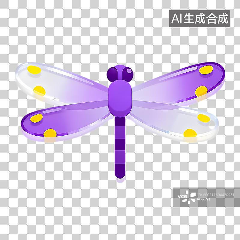 【AI数字艺术】色彩斑斓的紫色蜻蜓图片素材