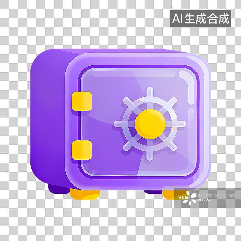 【AI数字艺术】紫色安全存放贵重物品的保险箱图片素材