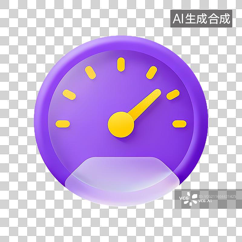 【AI数字艺术】紫色速度计图标图片素材