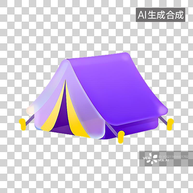 【AI数字艺术】色彩鲜艳的户外露营帐篷图片素材