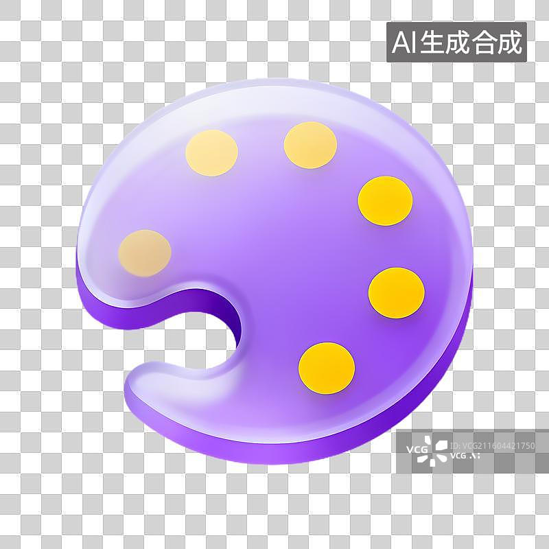 【AI数字艺术】紫色艺术调色板带彩色圆点图片素材