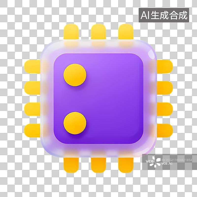【AI数字艺术】紫色电脑处理器元件图片素材