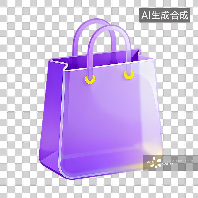 【AI数字艺术】紫色购物袋用于在线购物图片素材