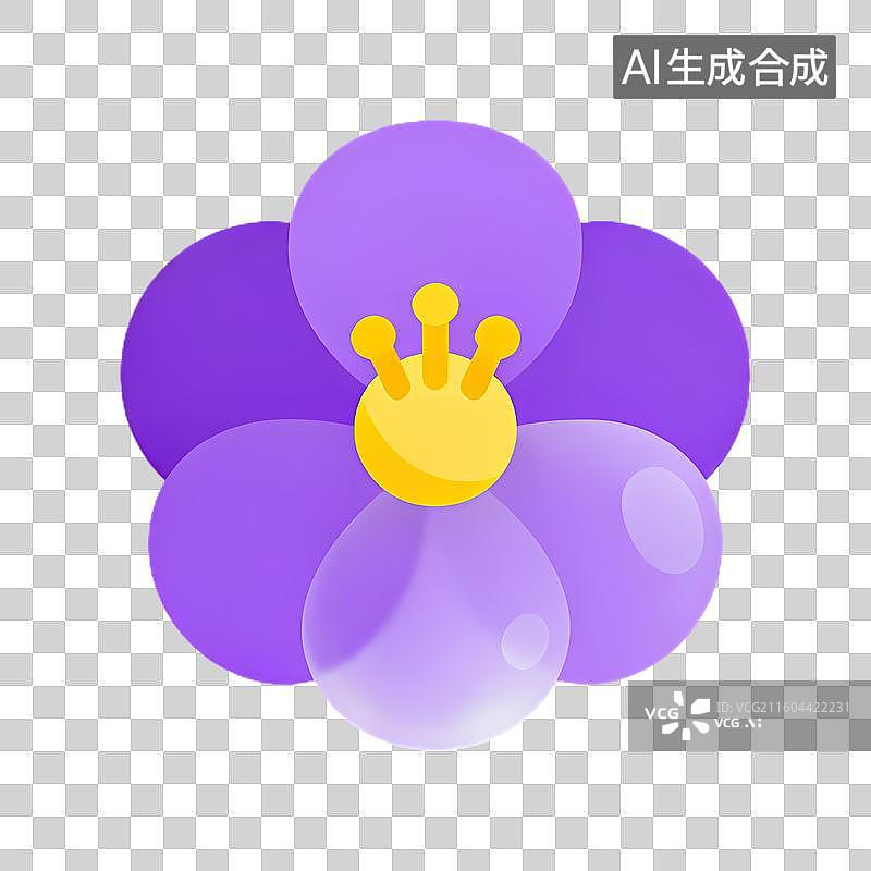 【AI数字艺术】紫色花瓣黄色花蕊的花朵图片素材