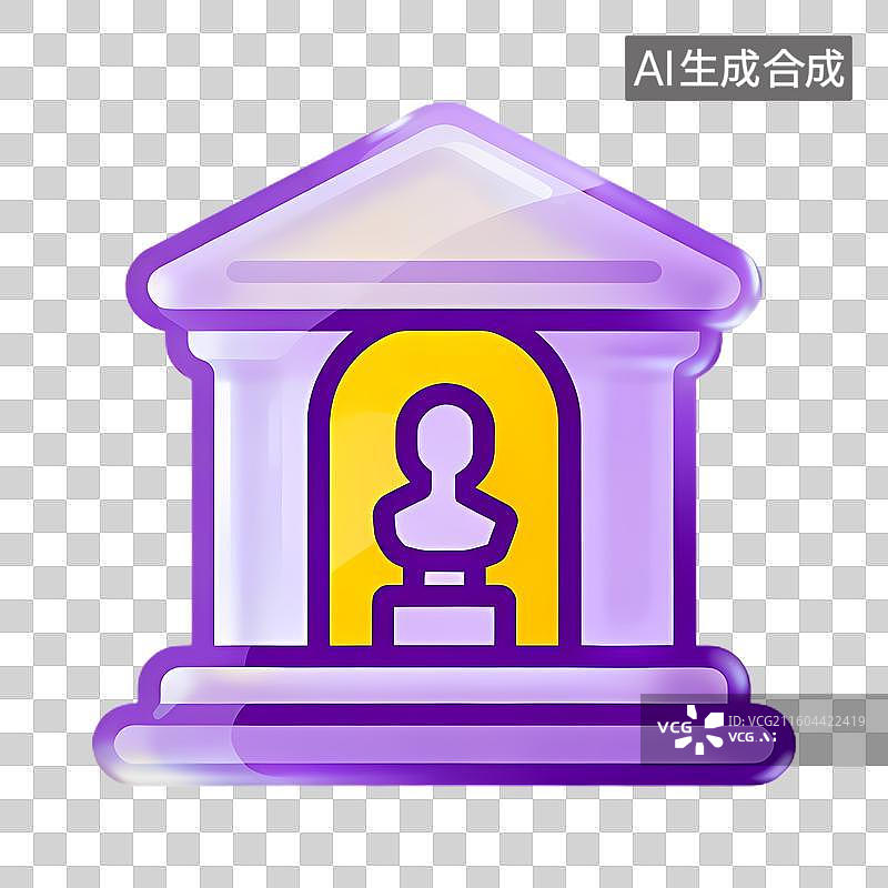 【AI数字艺术】紫色历史建筑内的雕像图片素材