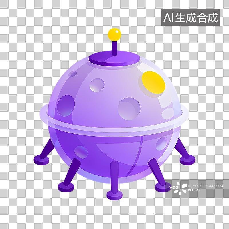 【AI数字艺术】可爱紫色太空机器人图片素材