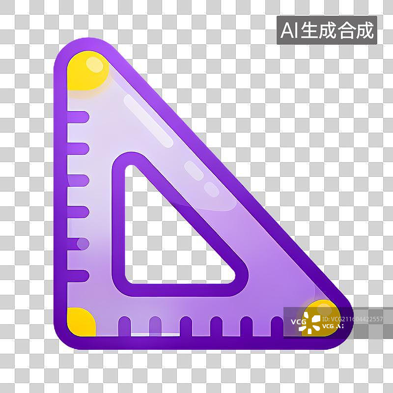 【AI数字艺术】紫色三角尺用于教育测量绘图图片素材