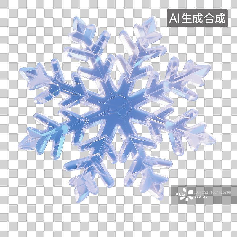 【AI数字艺术】雪花冰雕3D免抠元素图片素材