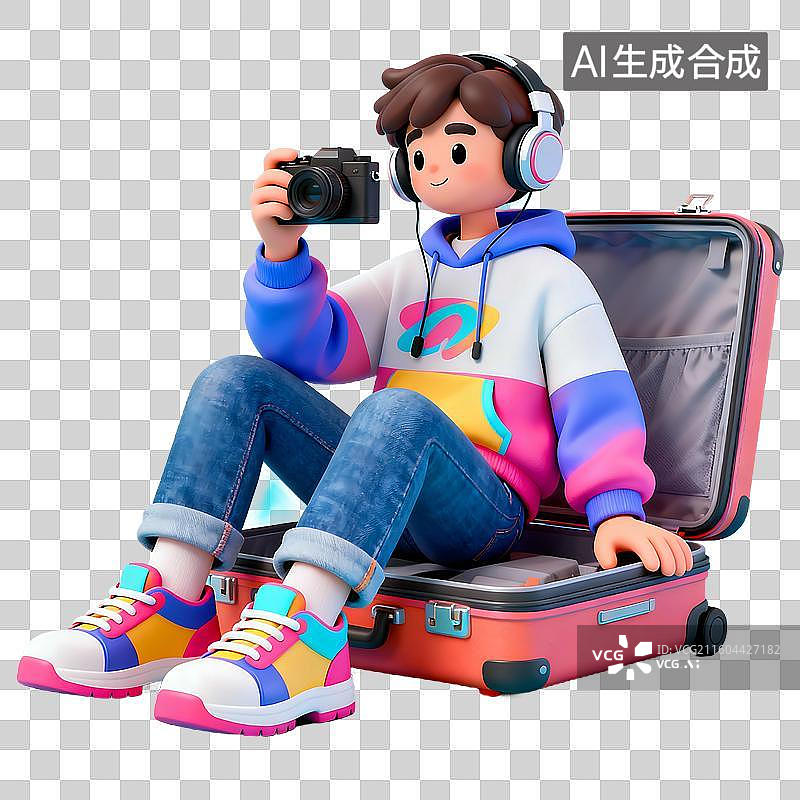 【AI数字艺术】3d电商风格时尚人物建模元素图片素材