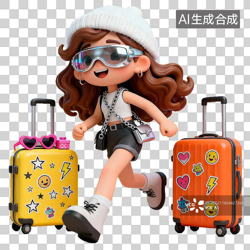 【AI数字艺术】3d电商风格时尚人物建模元素图片素材