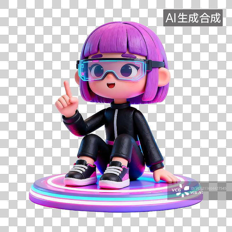 【AI数字艺术】3d电商风格时尚人物建模元素图片素材