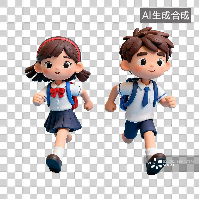 【AI数字艺术】3d电商风格时尚人物建模元素图片素材