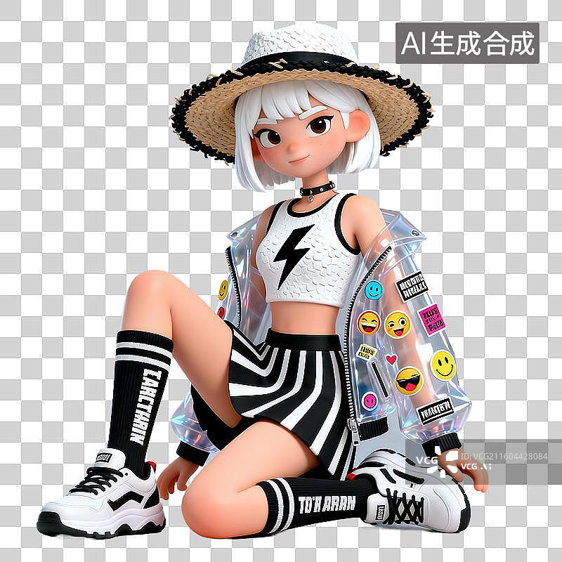 【AI数字艺术】3d电商风格时尚人物建模元素图片素材