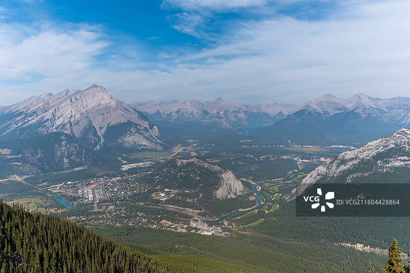 加拿大班芙国家公园硫磺山顶俯瞰图片素材
