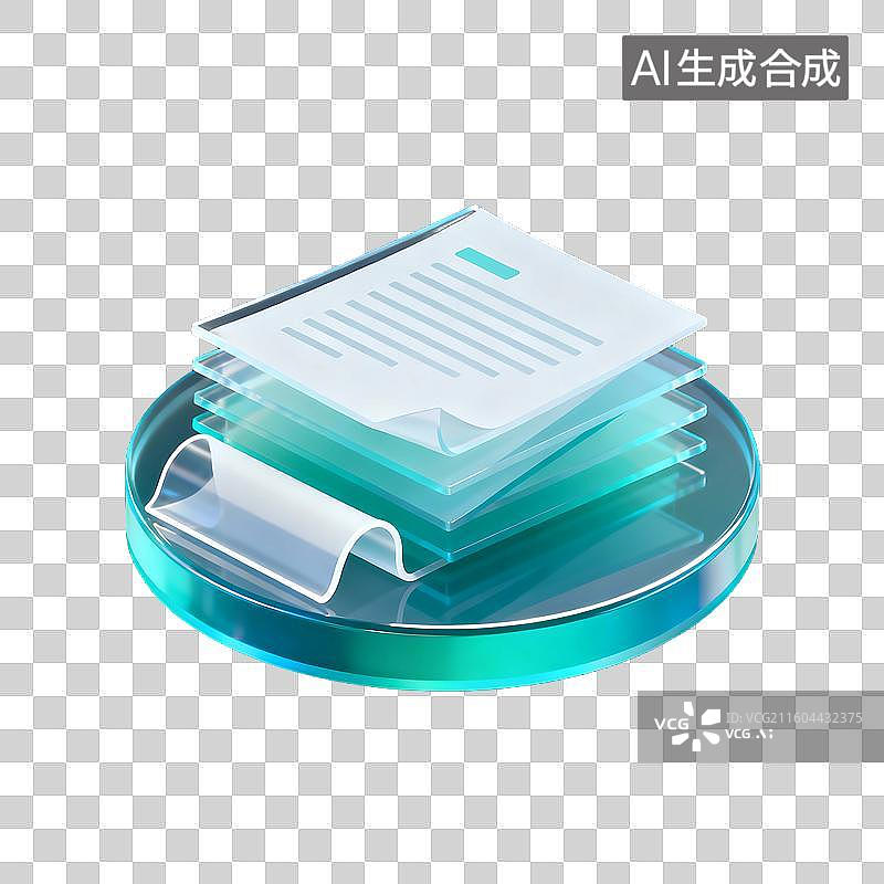 【AI数字艺术】3d磨砂玻璃科技风元素图片素材