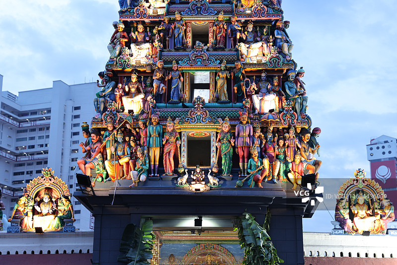 新加坡最古老的印度教寺庙马里安曼兴都庙图片素材