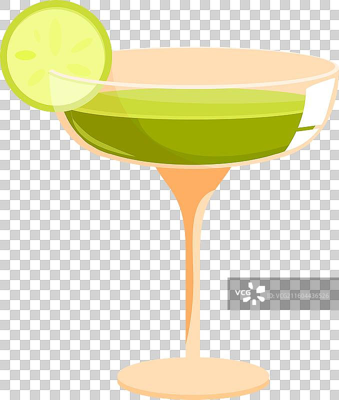 青柠角装饰的玛格丽特鸡尾酒杯图片素材