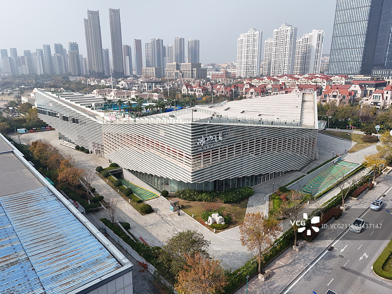 航拍青岛4A级景区极地海洋公园图片素材