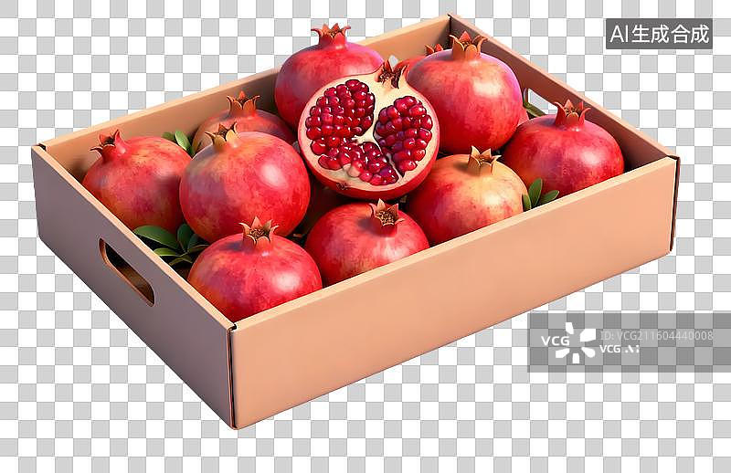 【AI数字艺术】新鲜石榴果实特写图片素材