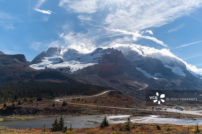 阿萨巴斯卡冰川（Athabasca Glacier ），加拿大贾斯珀图片素材