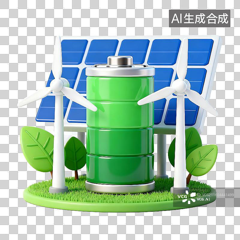 【AI数字艺术】可再生能源组件展示图片素材