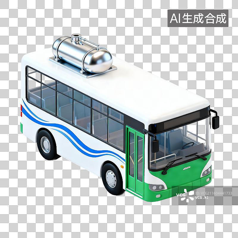 【AI数字艺术】带有气罐的现代公共交通巴士图片素材