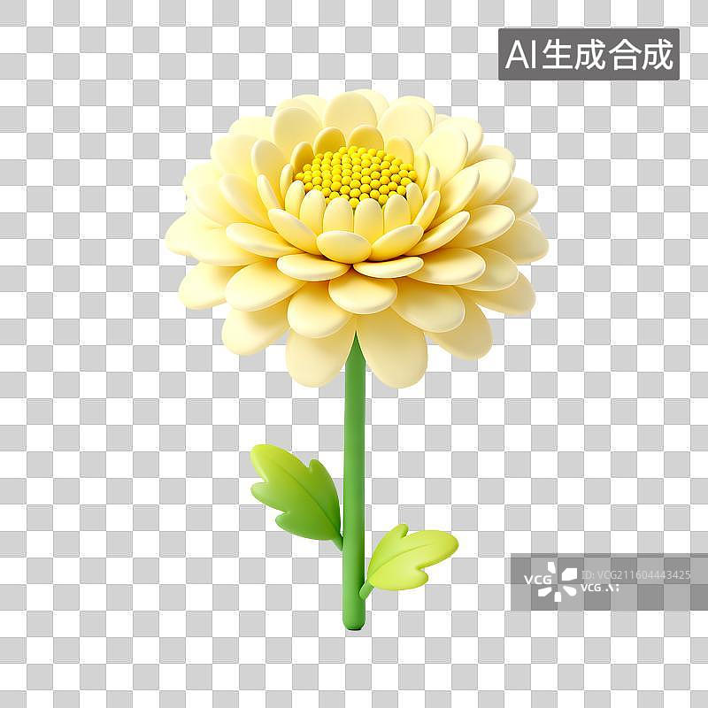 【AI数字艺术】一朵浅黄色的菊花图片素材