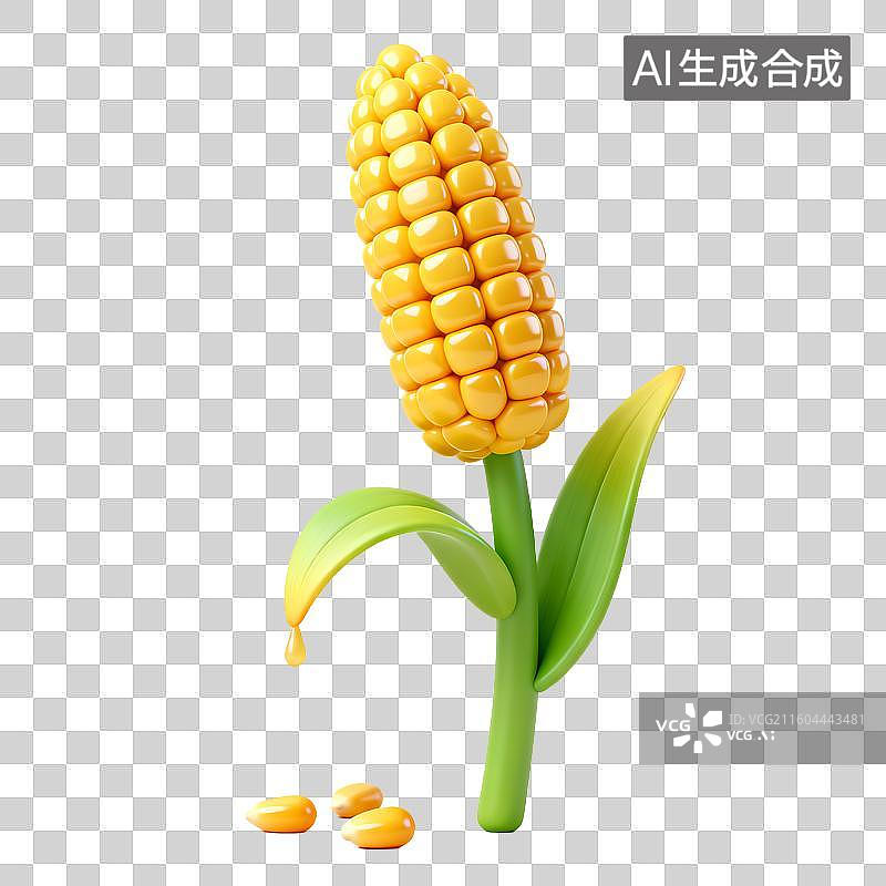 【AI数字艺术】色彩鲜艳的玉米穗插画图片素材